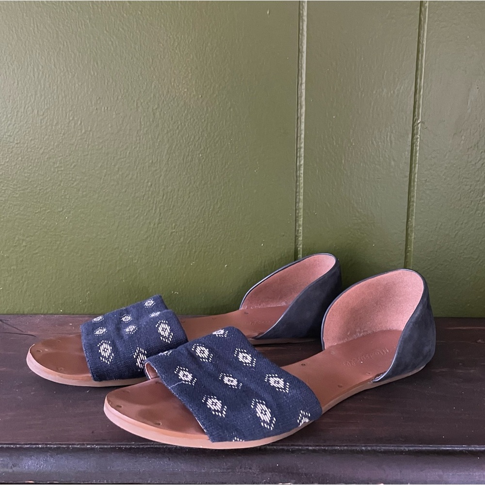 Madewell Thea Boho Blue Print Sandals—8